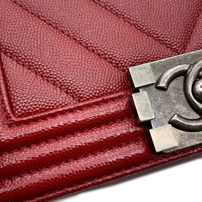 シャネル チェーンショルダーバッグ ボーイシャネル スモール ココマーク キャビアスキン A67085 BOY CHANEL バッグ