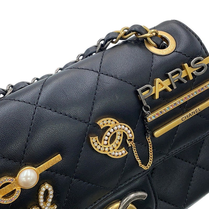 シャネル ショルダーバッグ スモール マトラッセ ココマーク ラムスキン AS2979 CHANEL 黒