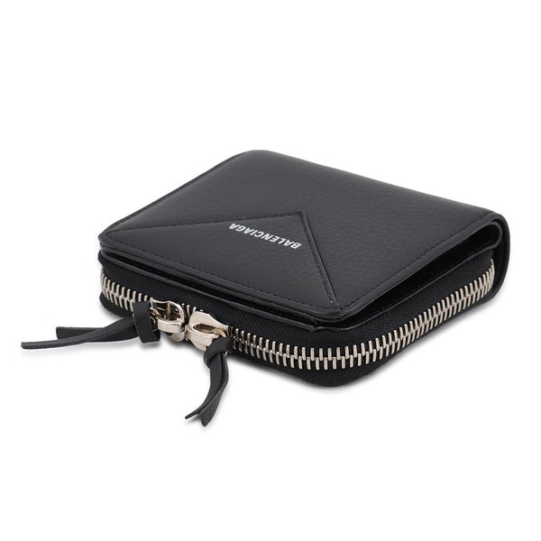 バレンシアガ 二つ折り財布 ペーパー コンパクトウォレット レザー 371662 BALENCIAGA 財布 黒