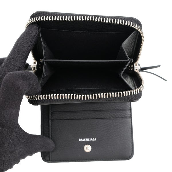 バレンシアガ 二つ折り財布 ペーパー コンパクトウォレット レザー 371662 BALENCIAGA 財布 黒