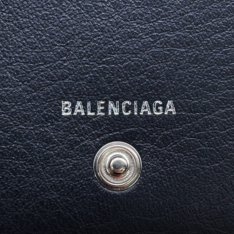 バレンシアガ 二つ折り財布 ペーパー コンパクトウォレット レザー 371662 BALENCIAGA 財布 黒
