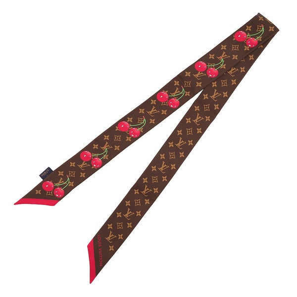 ルイヴィトン スカーフ LV × TM バンドーBB・モノグラム・チェリー シルク M96085 LOUIS VUITTON 村上隆