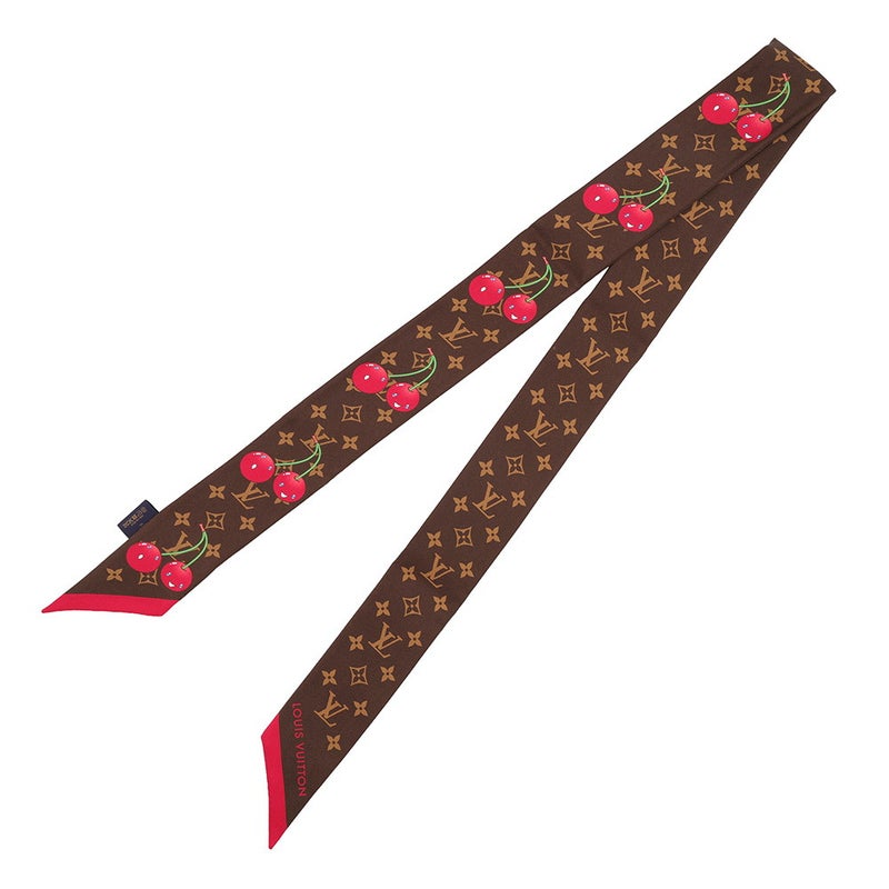 ルイヴィトン スカーフ LV × TM バンドーBB・モノグラム・チェリー シルク M96085 LOUIS VUITTON 村上隆
