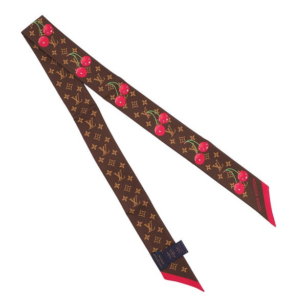 ルイヴィトン スカーフ LV × TM バンドーBB・モノグラム・チェリー シルク M96085 LOUIS VUITTON 村上隆