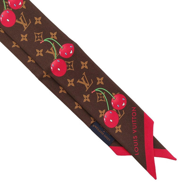 ルイヴィトン スカーフ LV × TM バンドーBB・モノグラム・チェリー シルク M96085 LOUIS VUITTON 村上隆