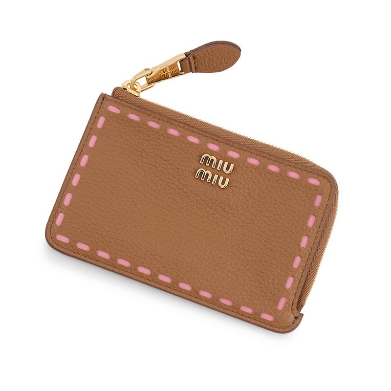ミュウミュウ カードケース ロゴ カーフレザー 5MB066 Miu Miu 財布