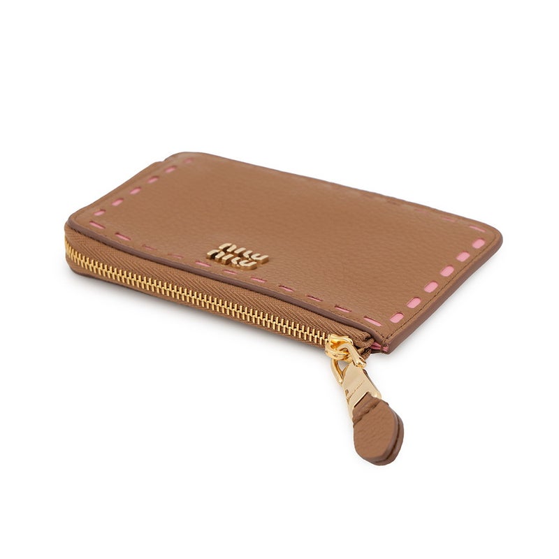 ミュウミュウ カードケース ロゴ カーフレザー 5MB066 Miu Miu 財布