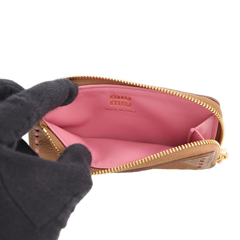ミュウミュウ カードケース ロゴ カーフレザー 5MB066 Miu Miu 財布