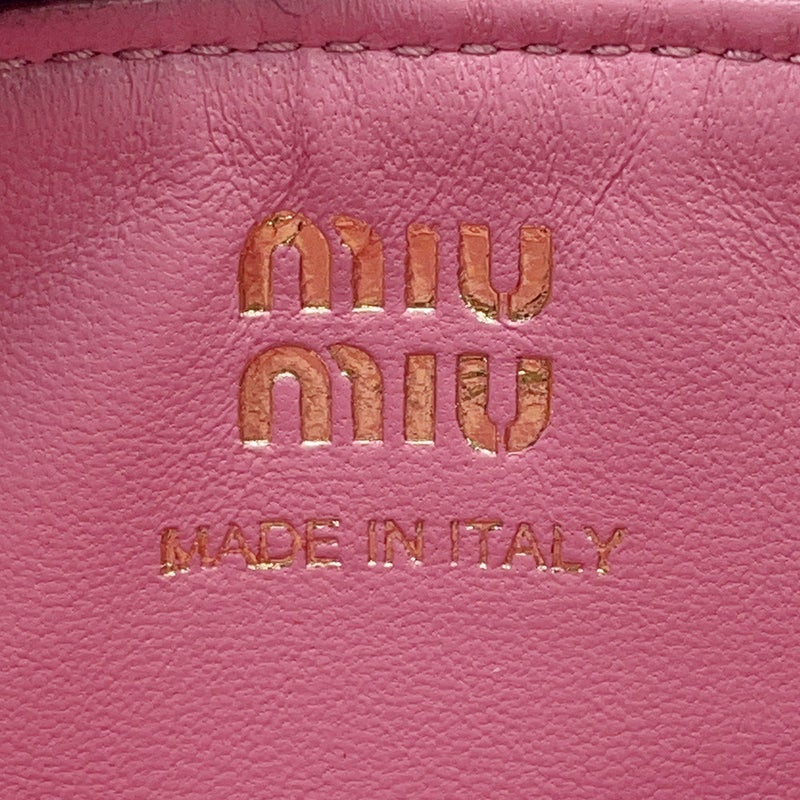 ミュウミュウ カードケース ロゴ カーフレザー 5MB066 Miu Miu 財布