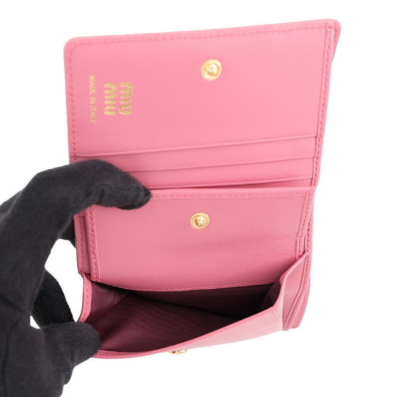 ミュウミュウ 二つ折り財布 マドラス ロゴ パイソン 5MV204 Miu Miu財布