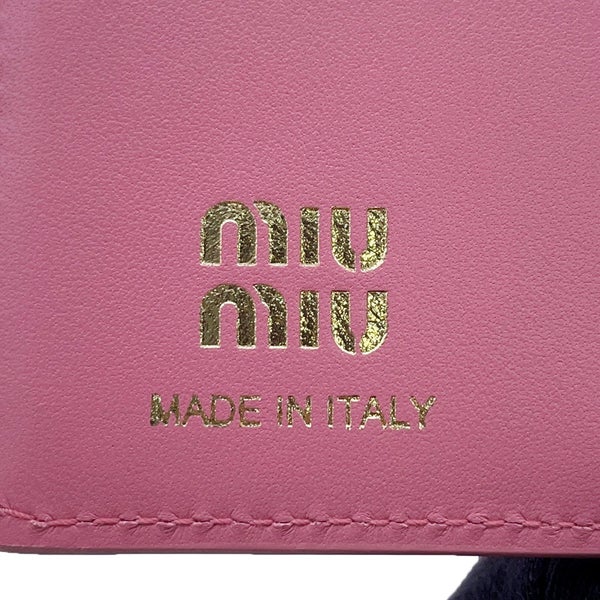 ミュウミュウ 二つ折り財布 マドラス ロゴ パイソン 5MV204 Miu Miu財布