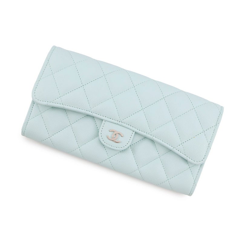 シャネル 長財布 クラシック ロング フラップ ウォレット マトラッセ ココマーク キャビアスキン AP0241 CHANEL 財布