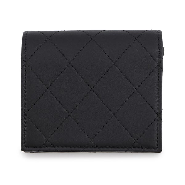 シャネル 二つ折り財布 ココマーク マトラッセ クラシック スモールウォレット レザー AP3817 CHANEL 財布 黒