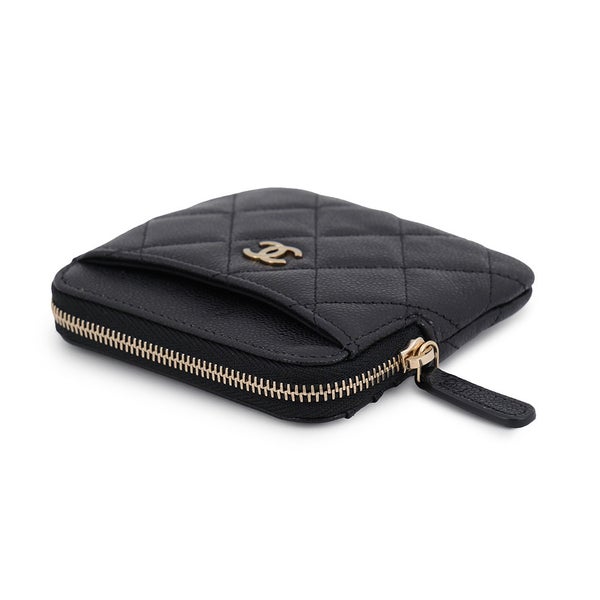 シャネル コインケース マトラッセ ココマーク コーラルレッド キャビアスキン AP2061 CHANEL 財布 小銭入れ 黒