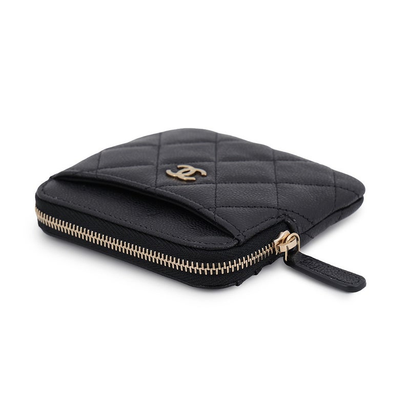 シャネル コインケース マトラッセ ココマーク コーラルレッド キャビアスキン AP2061 CHANEL 財布 小銭入れ 黒