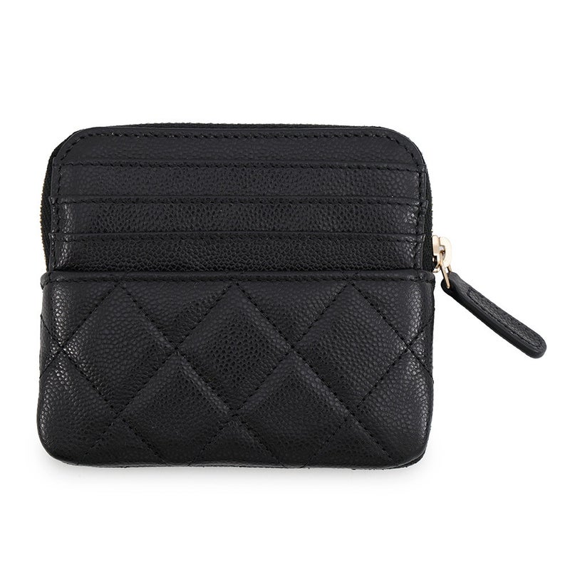 シャネル コインケース マトラッセ ココマーク コーラルレッド キャビアスキン AP2061 CHANEL 財布 小銭入れ 黒