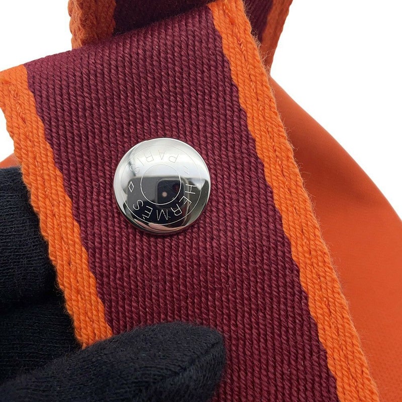 エルメス ポーチ ブリッド・ア・ブラックPM フー/ボルドー/シルバー金具 キャンバス