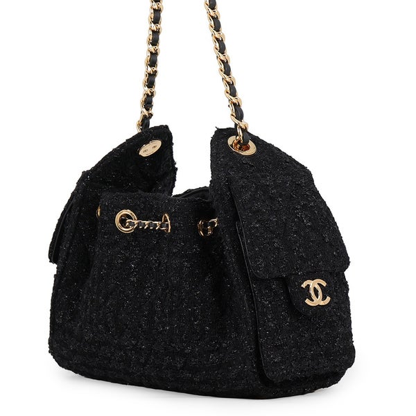 シャネル チェーンショルダーバッグ CHANEL25 ミニ ココマーク ワンショルダー ツイード AS5631 CHANEL 黒