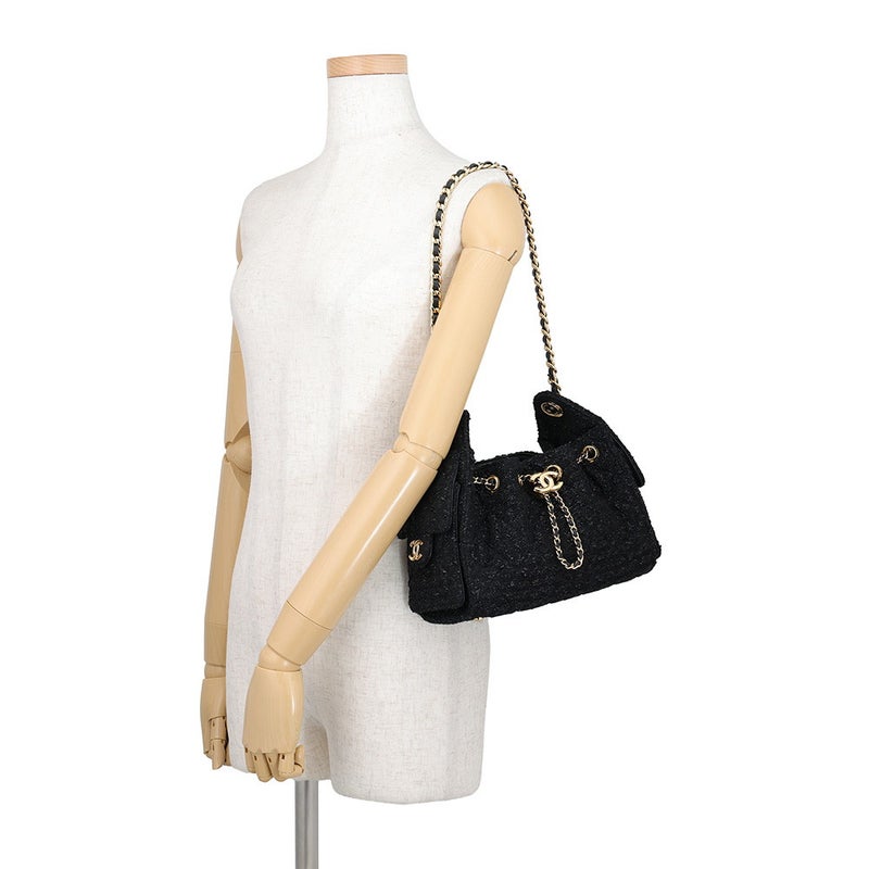 シャネル チェーンショルダーバッグ CHANEL25 ミニ ココマーク ワンショルダー ツイード AS5631 CHANEL 黒