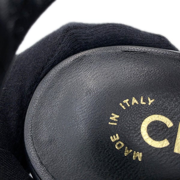 シャネル サンダル ココマーク マトラッセ ウェッジソール ラムスキン レディースサイズ38 1/2C G39918 CHANEL 靴 黒