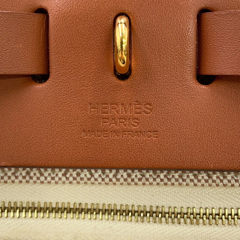 エルメス エールバッグジップPM ルトゥルネ フォーヴ/エクリュ/ベージュ/ゴールド金具 トワルアッシュ/ヴァッシュハンター B刻印
