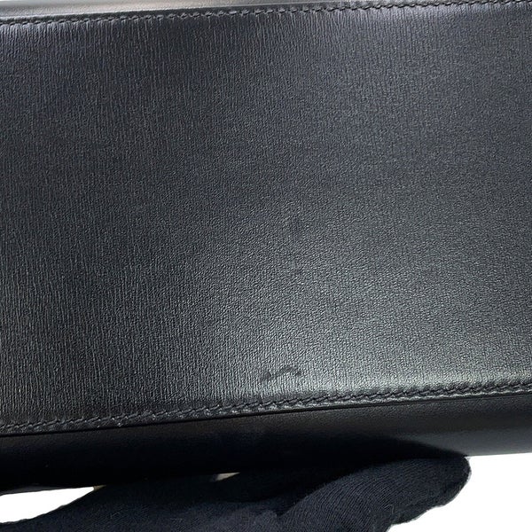 エルメス ハンドバッグ ケリー32 外縫い ブラック/ゴールド金具 ボックスカーフ □F刻印 HERMES 2wayバッグ 黒