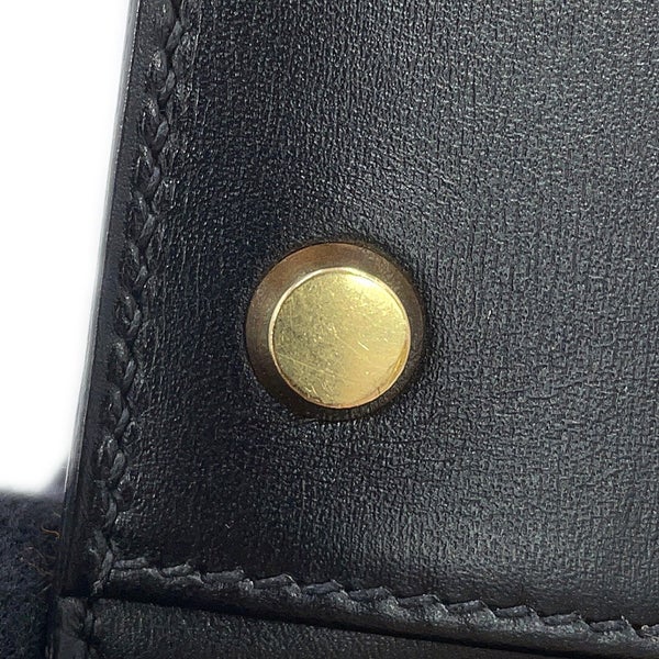 エルメス ハンドバッグ ケリー32 外縫い ブラック/ゴールド金具 ボックスカーフ □F刻印 HERMES 2wayバッグ 黒