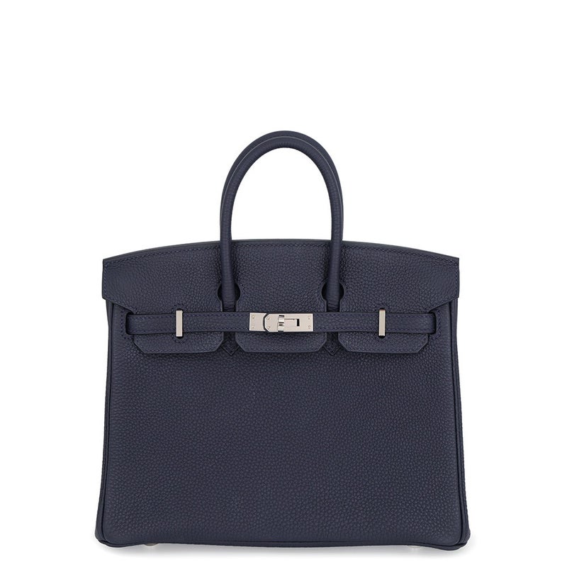 エルメス バーキン25 ブルーニュイ/シルバー金具 トゴ W刻印 HERMES Birkin ハンドバッグ