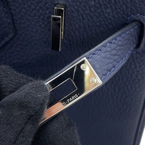 エルメス バーキン25 ブルーニュイ/シルバー金具 トゴ W刻印 HERMES Birkin ハンドバッグ