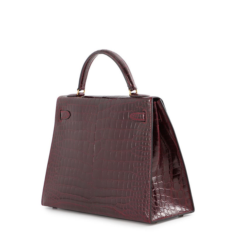 エルメス ハンドバッグ ケリー32 外縫い ルージュアッシュ/ゴールド金具 ポロサスシャイン ○K刻印 HERMES