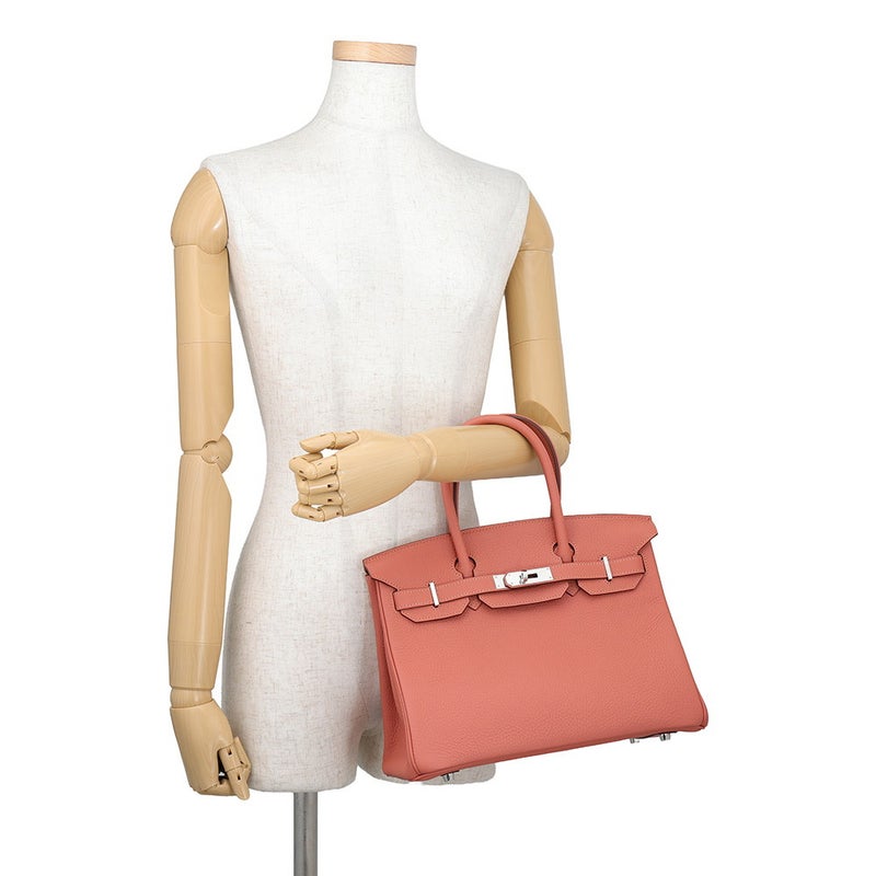 エルメス バーキン30 ロージー/シルバー金具 トゴ □Q刻印 HERMES Birkin ハンドバッグ