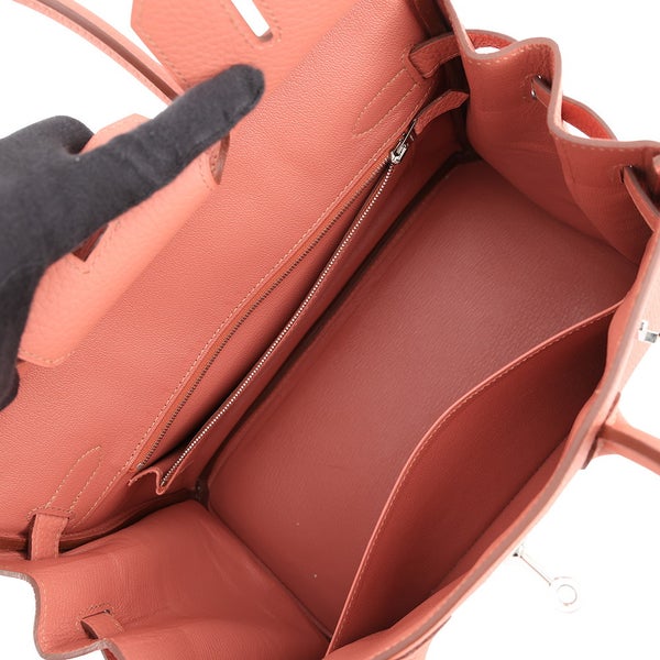 エルメス バーキン30 ロージー/シルバー金具 トゴ □Q刻印 HERMES Birkin ハンドバッグ