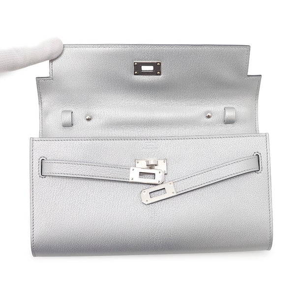 エルメス ケリーウォレット ロング トゥーゴー アルジャン/シルバー金具 シェブルシャムキラ G刻印 HERMES 財布