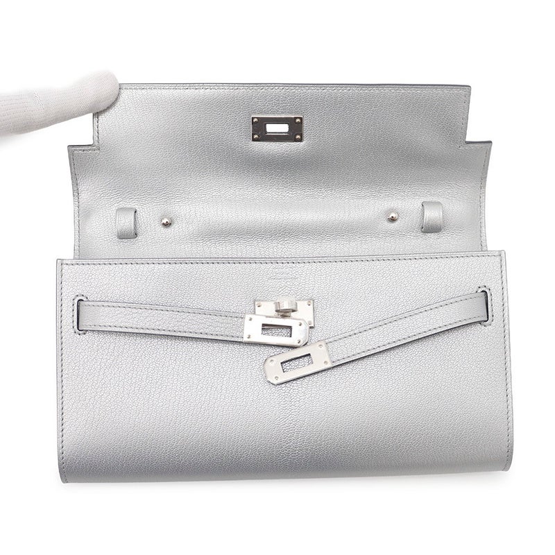 エルメス ケリーウォレット ロング トゥーゴー アルジャン/シルバー金具 シェブルシャムキラ G刻印 HERMES 財布
