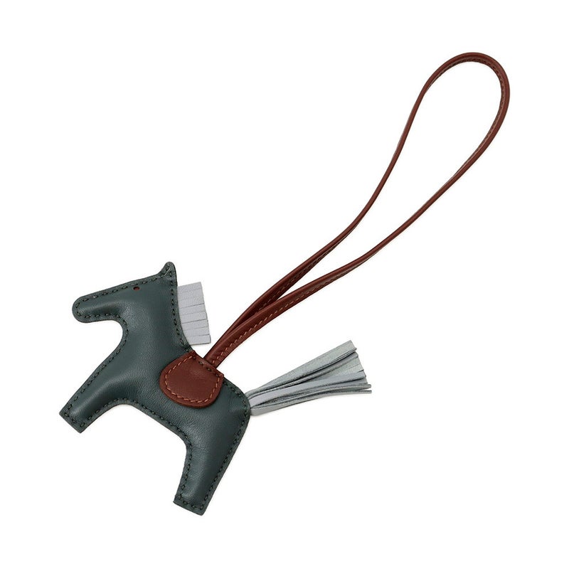 エルメス バッグチャーム ロデオPM ヴェールマングローブ/グリパンタン/テール ラムスキン G刻印 HERMES
