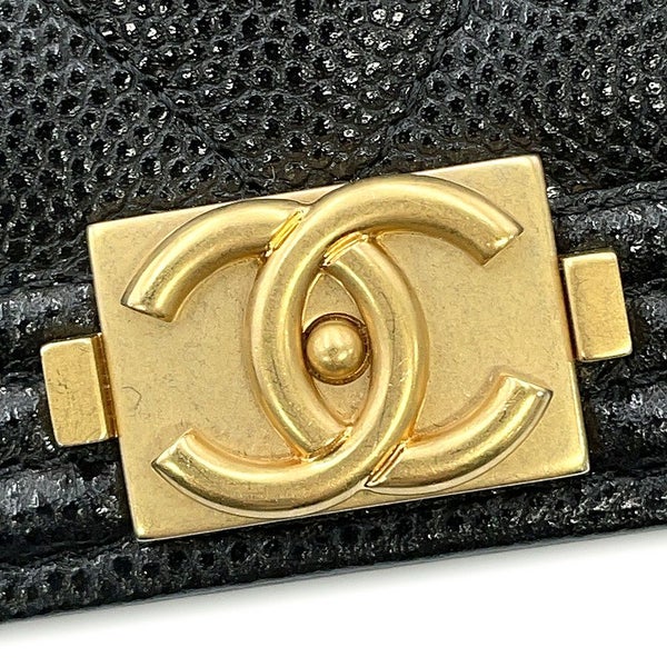 シャネル チェーンウォレット ボーイシャネル マトラッセ ココマーク キャビアスキン AP1117 CHANEL 財布 黒