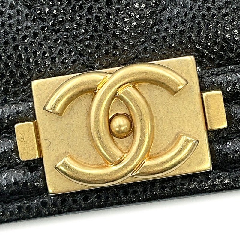 シャネル チェーンウォレット ボーイシャネル マトラッセ ココマーク キャビアスキン AP1117 CHANEL 財布 黒