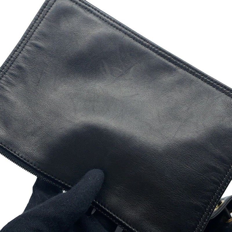 シャネル リュック ココマーク チェーン ベロア ラムスキン CHANEL バックパック バッグ ポーチ付き 黒