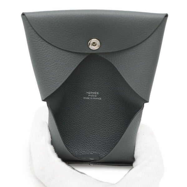 エルメス カードケース カルヴィ ヴェールアマンド エバーカラー B刻印 HERMES 名刺入れ