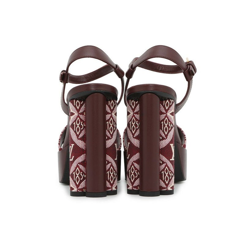 ルイヴィトン サンダル モノグラム・ジャカード Since 1854 ポディウム・ライン プラットフォームサンダル レディースサイズ35 1/2 靴