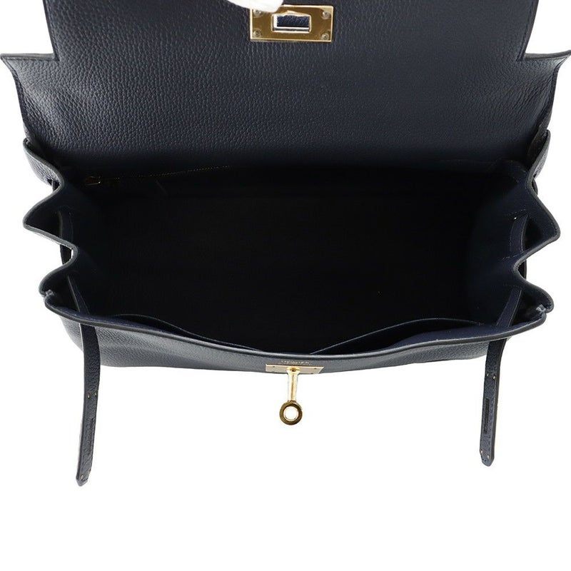 エルメス ハンドバッグ ケリー25 内縫い ブルーニュイ/ゴールド金具 トゴ A刻印 HERMES Kelly 2wayバッグ
