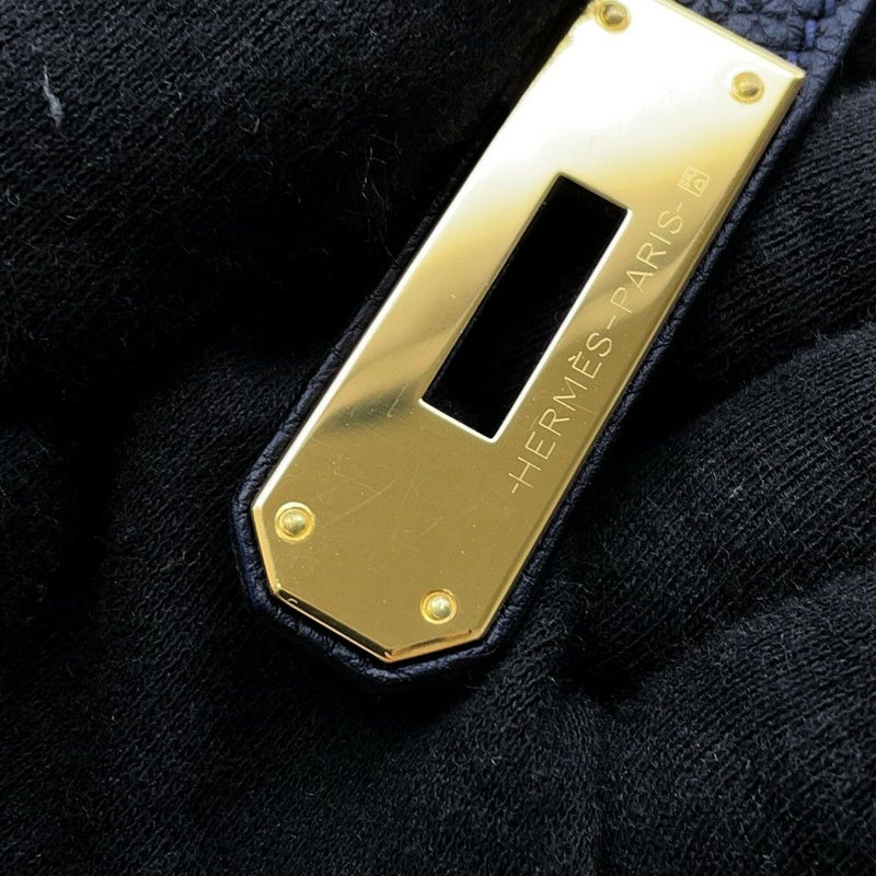 エルメス ハンドバッグ ケリー25 内縫い ブルーニュイ/ゴールド金具 トゴ A刻印 HERMES Kelly 2wayバッグ