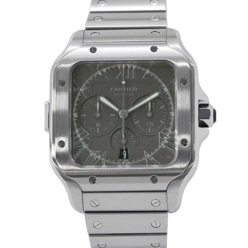 カルティエ サントス ドゥ カルティエ クロノグラフ XL 日本限定220本 WSSA0078 Cartier 腕時計 グレー文字盤