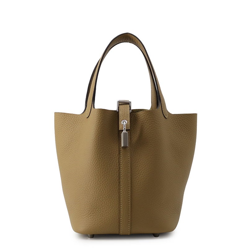 エルメス ハンドバッグ ピコタンロックPM デュンヌ/シルバー金具 トリヨンクレマンス G刻印 HERMES トートバッグ