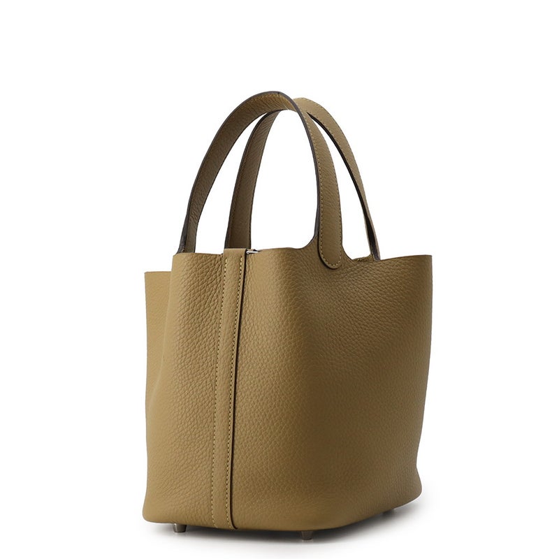 エルメス ハンドバッグ ピコタンロックPM デュンヌ/シルバー金具 トリヨンクレマンス G刻印 HERMES トートバッグ