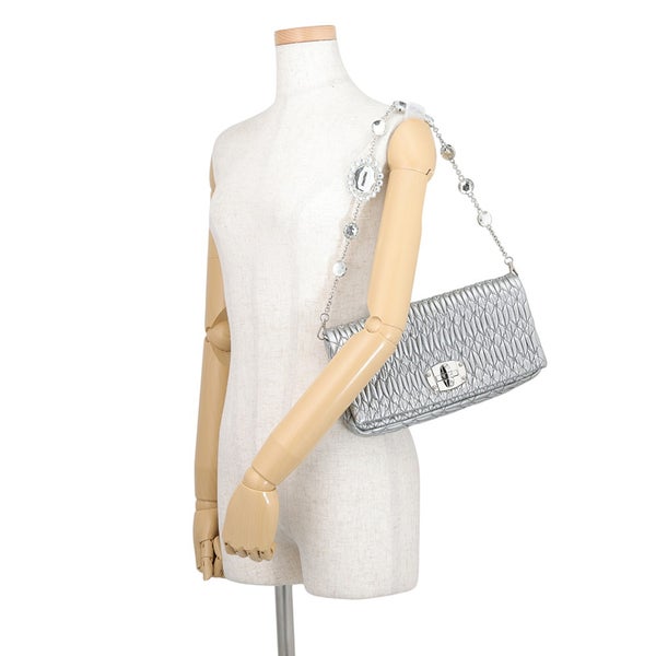 ミュウミュウ ショルダーバッグ ナッパクリスタル マテラッセ 5BP079 MIUMIU バッグ クラッチバッグ