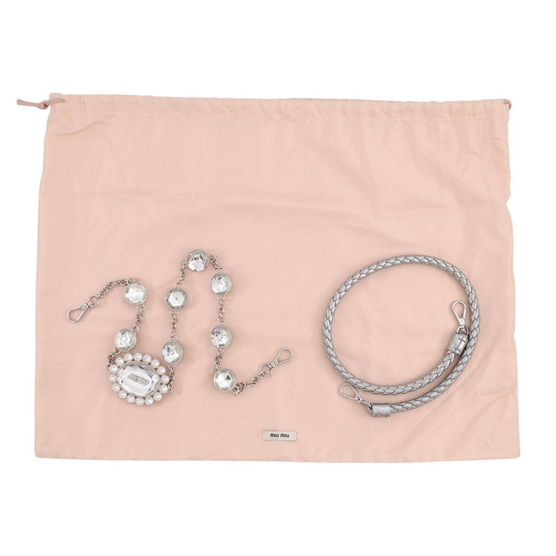 ミュウミュウ ショルダーバッグ ナッパクリスタル マテラッセ 5BP079 MIUMIU バッグ クラッチバッグ