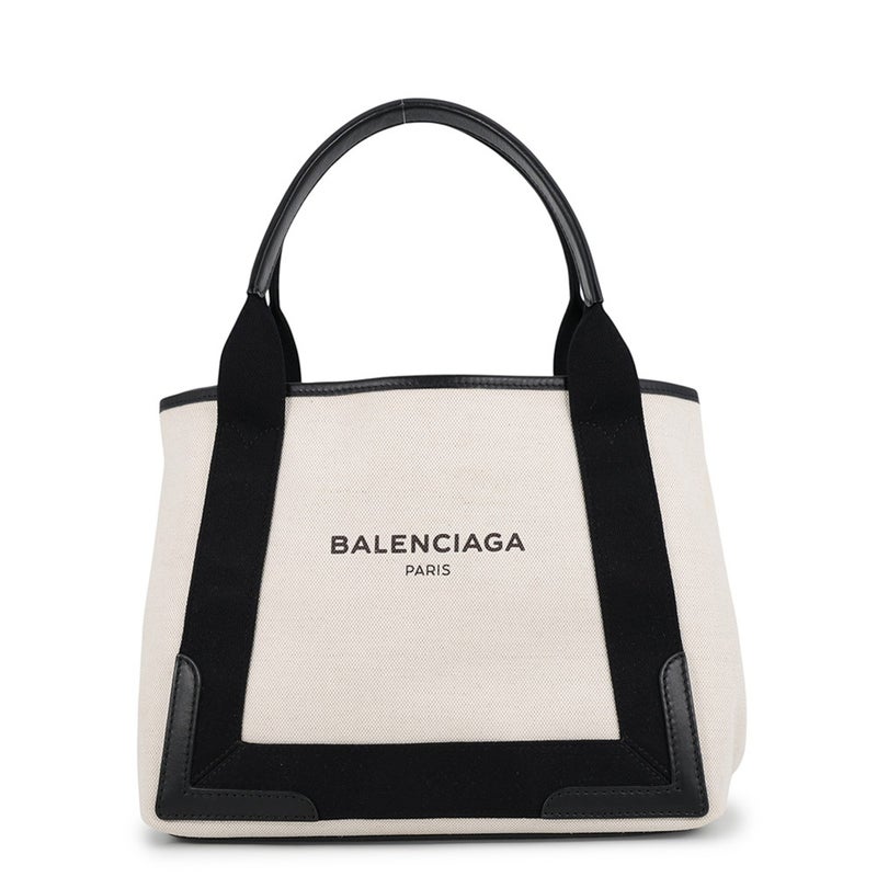 バレンシアガ トートバッグ ネイビーカバス S ポーチ付 339933 BALENCIAGA バッグ 黒 白