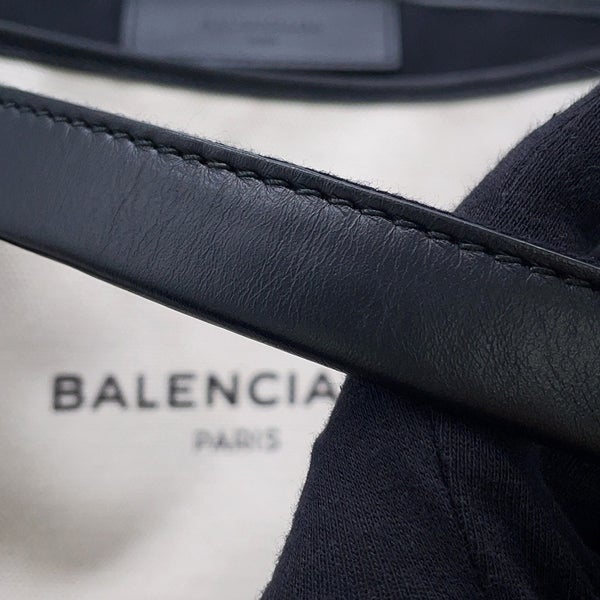 バレンシアガ トートバッグ ネイビーカバス S ポーチ付 339933 BALENCIAGA バッグ 黒 白