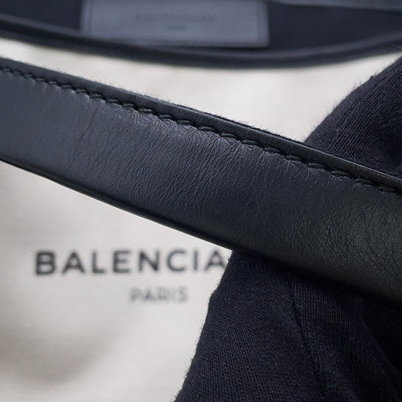 バレンシアガ トートバッグ ネイビーカバス S ポーチ付 339933 BALENCIAGA バッグ 黒 白
